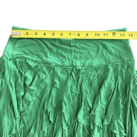 International Concepts Kelly Green Ruffle Tiered Short Skirt Flowy Lined - Picture 6 of 8
